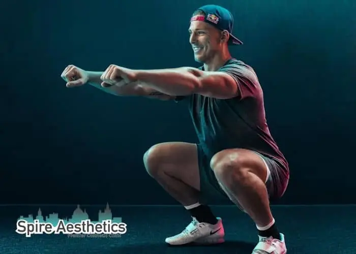 Image of man build leg muscle Portsmouth through exercise
